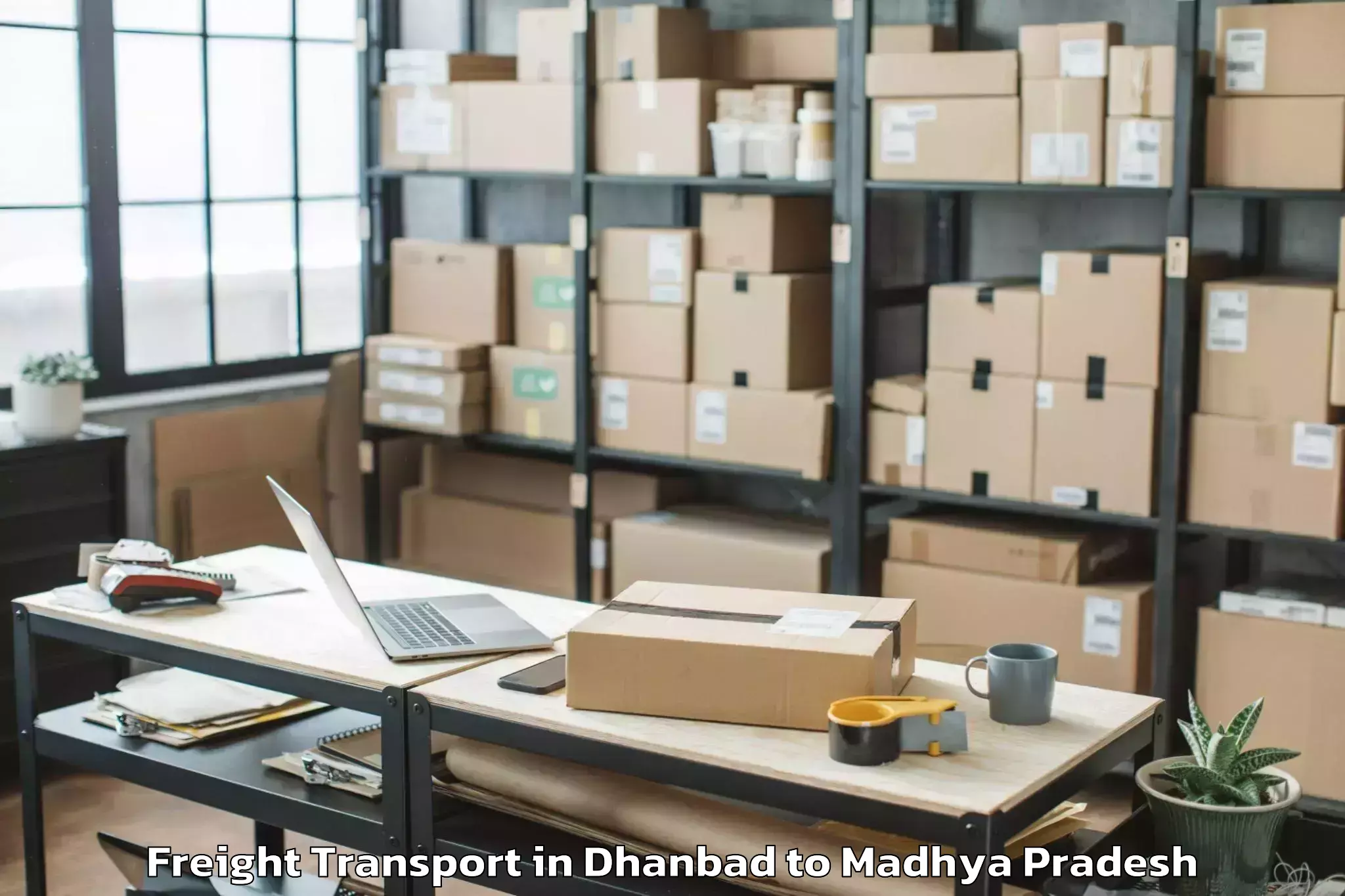 Book Dhanbad to Mahaarajpur Freight Transport